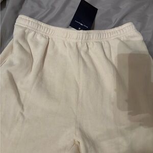 Brandy Melville Cream Sweatpants with Elastic Waistband